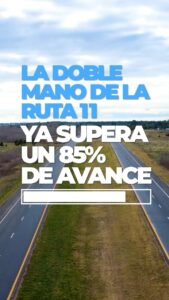 ️ La doble mano de la Ruta 11 supera el 85 % de avance y estará terminada antes del verano