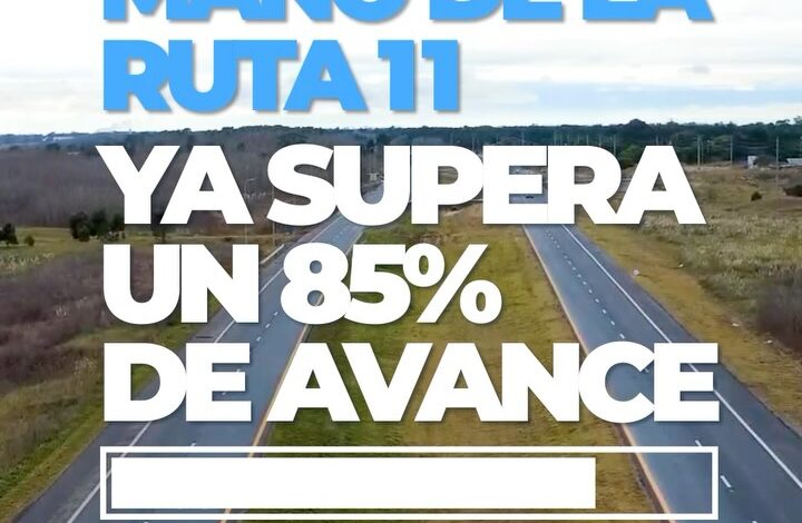 ️ La doble mano de la Ruta 11 supera el 85 % de avance y estará terminada antes del verano
